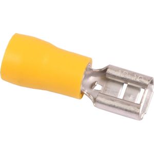 Ripca Flat connector sleeve yellow 6.4MM half insulated (50 pieces) - 7912013004