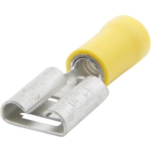 Ripca Flat plug sleeve yellow 9.4MM half insulated (50 pieces)